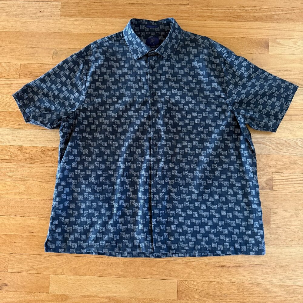 Rare Rabbit Men's Short Sleeved Button Down Shirt XXL